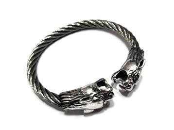 Браслет из серебра и стали Panters JBB29-03