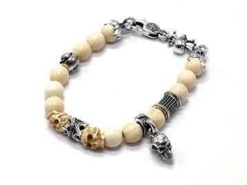 Браслет из серебра и кости Bone Fire-1Plus AZB-104B