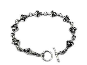 Браслет из серебра Mini Skulls PPB32-04