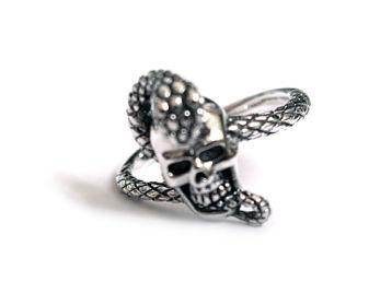 Кольцо из серебра Skull & Snake DAR28-11