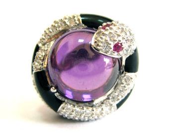 Кольцо "Violet Snake" из серебра BRR-023