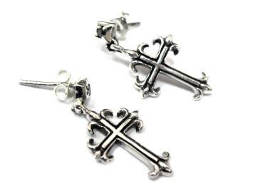 Серьги из серебра Готические Кресты BBE34-02