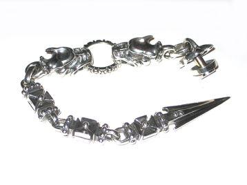 Подвес для ремня серебряный Double Cross SST602