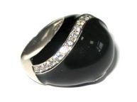 Кольцо"Black Sphere" серебряное с эмалью LSR-4809001