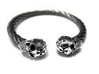 Браслет из серебра и стали Skull Blood JB29-02