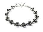 Браслет мужской серебряный Skulls PPB27-05